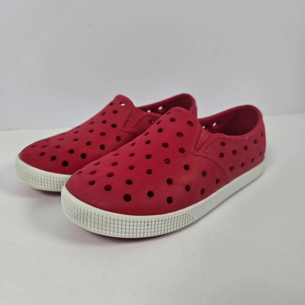 Old Navy Slip On Water Shoes Kids 9 Red Perforated EVA Summer Beach Sneakers